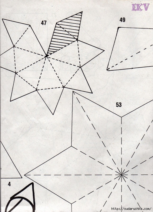 Estrellas de papel plegado moldes010 (505x700, 267Kb)