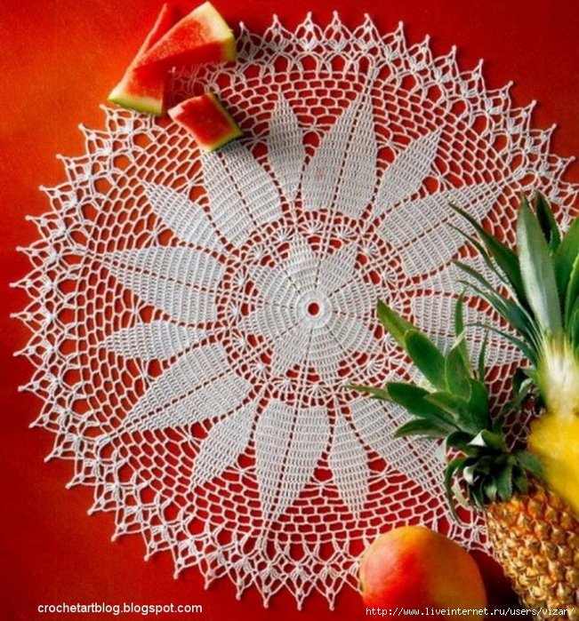flower crochet doily (651x700, 443Kb)