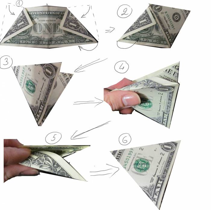 Как сделать оригами из денежных купюр