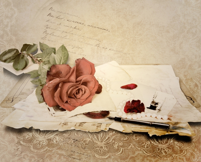 Vintage composition with roses (49) (700x564, 310Kb)