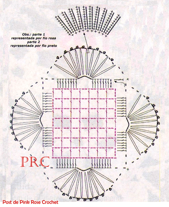 Centrinho Coaster Crochet Square Gráfico (572x700, 774Kb)