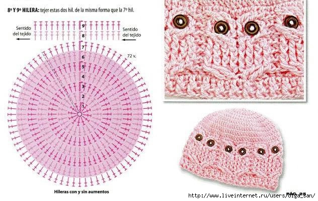 Шапка сова спицами схема