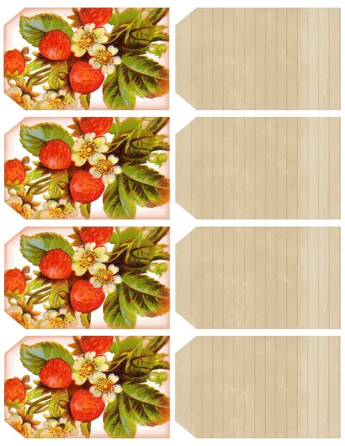 Strawberries & recipe cards ~ printable tags ~ lilac-n-lavender (495x640, 269Kb)