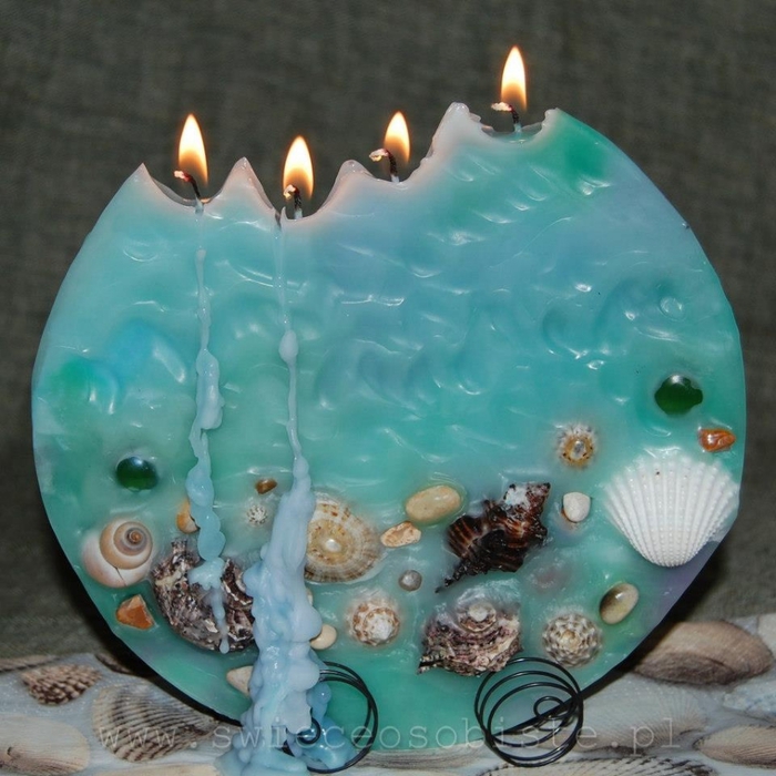 Восковая свеча своими руками «Морская волна»