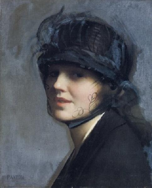 William McGregor Paxton - Portrait of a Lady in a Hat. (484x600, 99Kb)