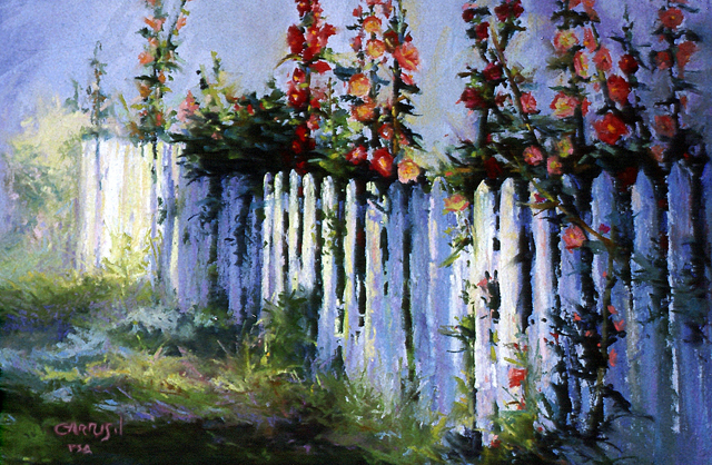 Fence painting. Забор живопись. Изгородь живопись. Композиция живописный забор. Цветочки у забора живопись маслом.