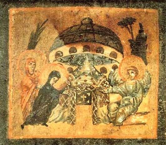 1379191820_Fresco_of_XI_century__Saucer_at_the_Tomb_of_Jesus_Vatican___0995601 (531x463, 66Kb)
