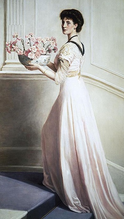 lady-with-a-bowl-of-pink-carnations (396x700, 91Kb)