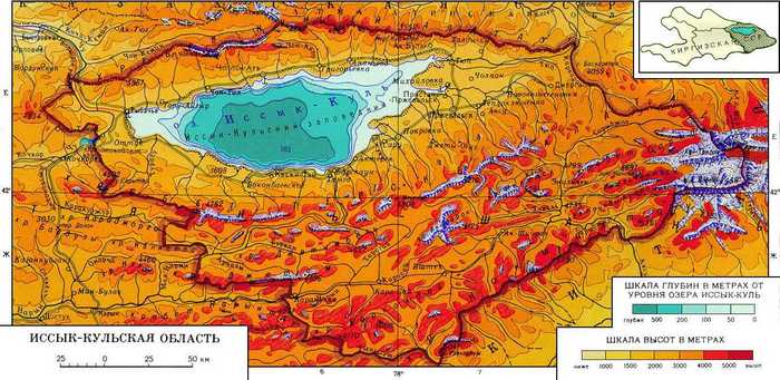 Озеро иссык куль карта
