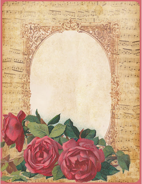 French sheet music & Springfield roses stationery (494x640, 145Kb)