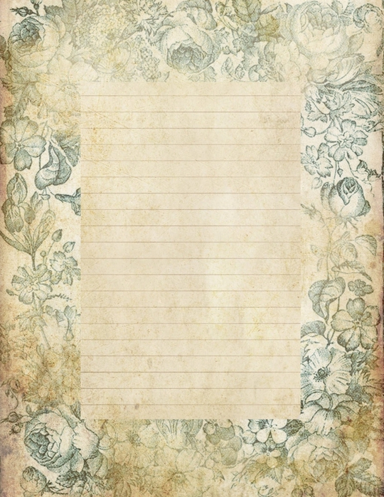 lined page grungy stationary blue floral background (540x700, 323Kb)