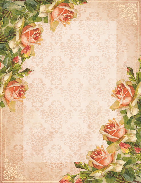 Stationery ~ Victorian peach roses 2 (494x640, 128Kb)
