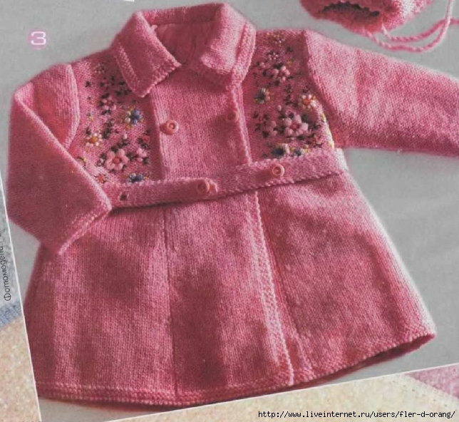 Пальто для маленькой девочки спицами - описание работы и схема узора