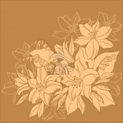 9223910-flower-background-lily-and-mine-flowers-and-leaves-monochrome (400x400, 37Kb)