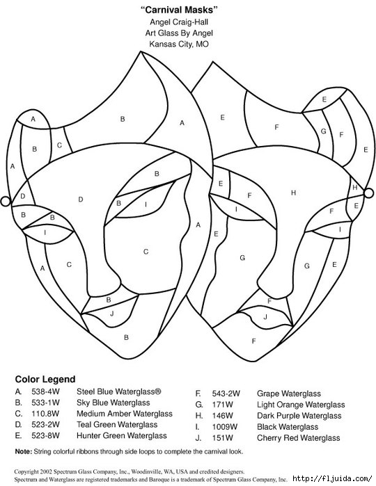 Glass pattern 003 Carnival Masks (540x700, 158Kb)