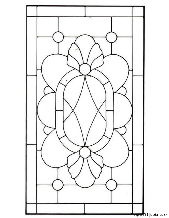 Рисунок для витража на стекле трафарет - 58 фото