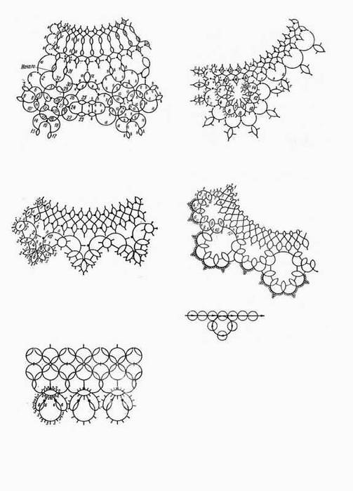 Схемы вязания воротничков спицами