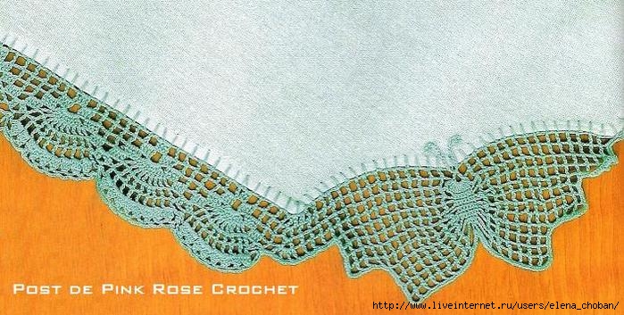 Barra de Croche Borboleta Verde . PRoseCrochet (700x353, 224Kb)