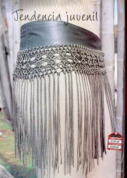 Ажурный набедренный платок для восточных танцев, вязаный крючком. Схема и описание