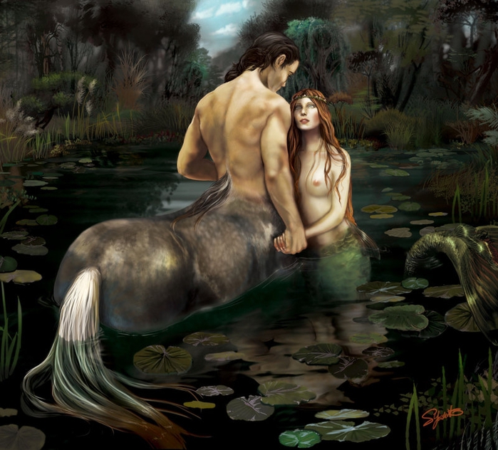 centaur-and-mermaid-nude