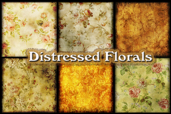 Distressed Florals (700x468, 547Kb)