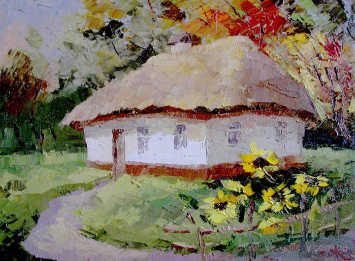 Украинская хата рисунок