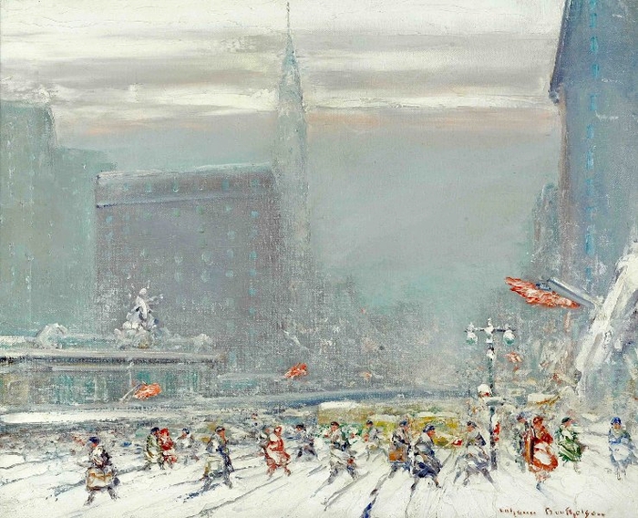 View Of Grand Central Station From 42nd Street In The Snow (700x568, 323Kb)