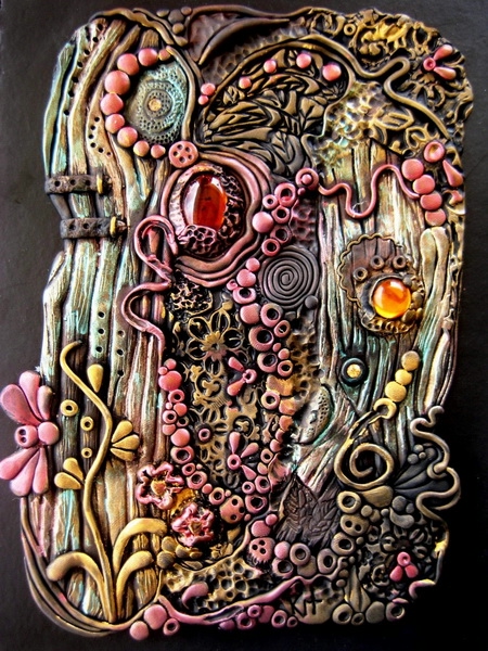 enchanted_wood_polymer_clay_journal_by_royalkitness-d4jezuh (450x600, 307Kb)