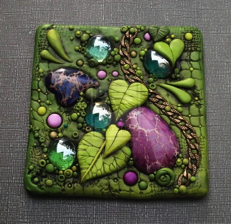 mosaic_tile_purple_jasper_and_green_leaves_by_mandarinmoon-d5bq0ru (450x435, 200Kb)