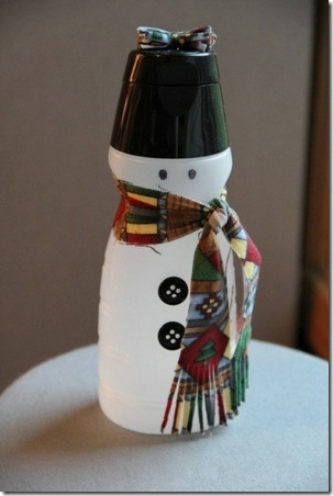 Снеговик из стеклянной бутылки