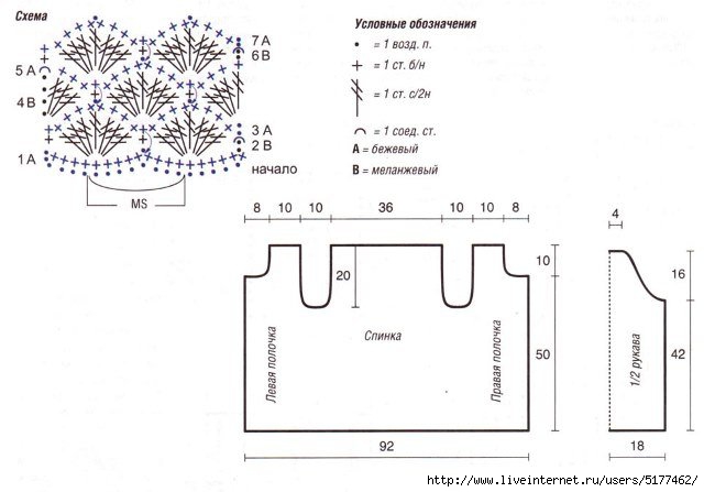 Жакет крючком одним полотном схемы и описание