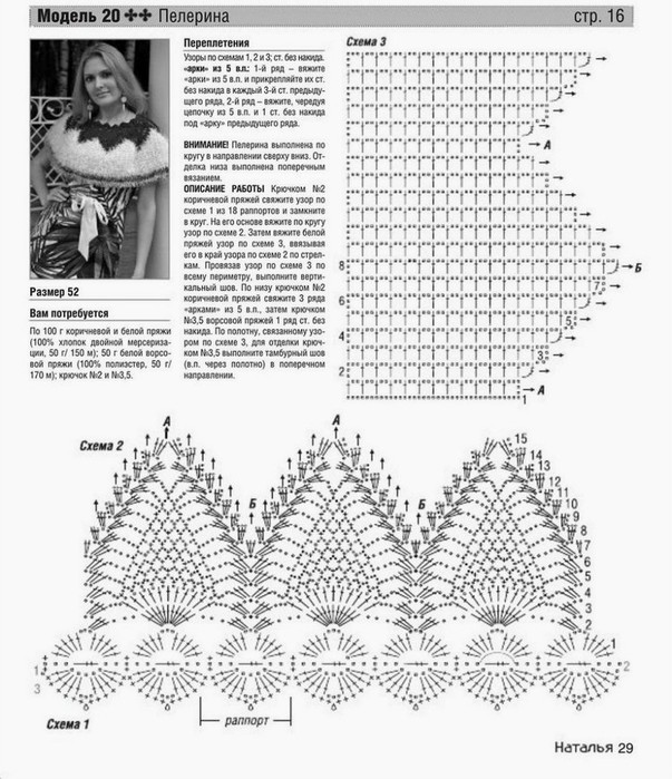 Пелерина крючком схемы и описание для женщин для начинающих