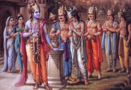 Kunti, Krishna and Pandu 5 son (437x300, 40Kb)