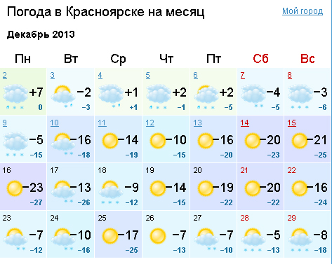 Погода в Красноярском крае в декабре | Большая Страна