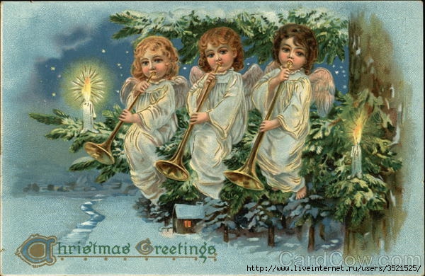 Рождественский ангел открытки