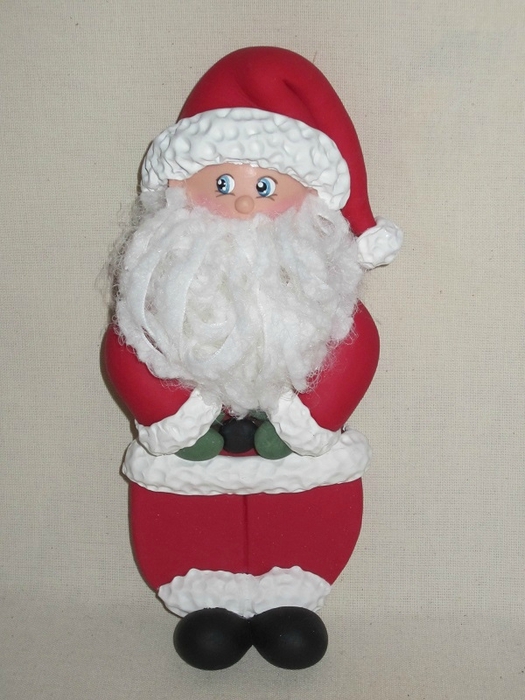 Дед Мороз из холодного фарфора. Фото мастер-класс (21) (525x700, 232Kb)