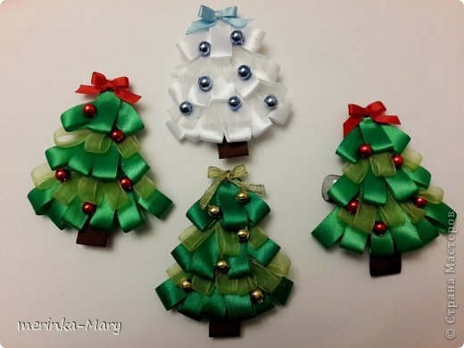 Рождественская елка из лент своими руками, фото, идеи, мастер класс