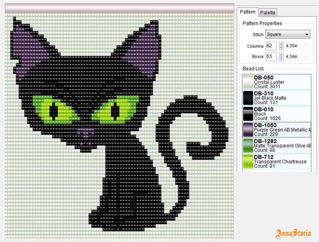 Схема на котенка из бисера