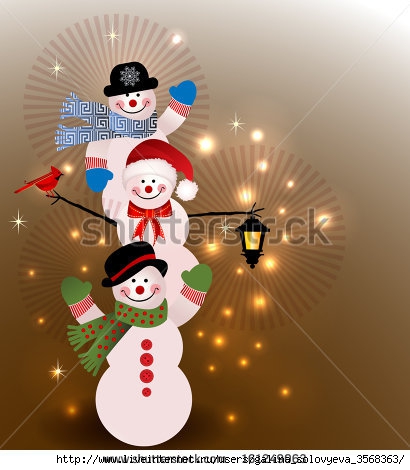 stock-vector-three-snowman-christmas-night-lantern-layered-161249063 (410x470, 106Kb)