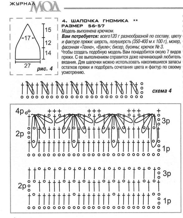 Эльф крючком схема