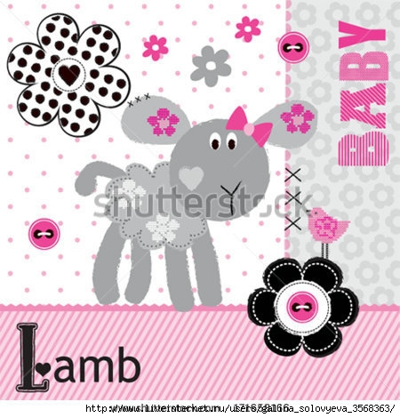stock-vector-baby-lamb-and-bird-vector-illustration-171658166 (450x470, 138Kb)