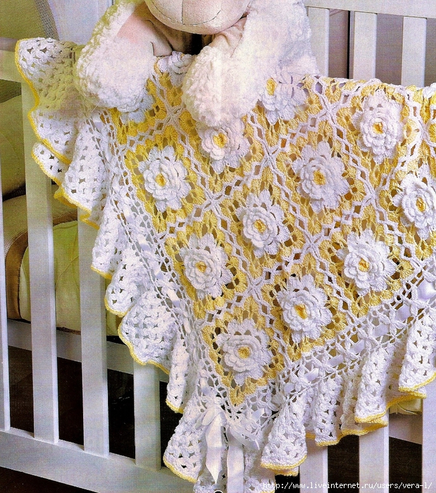 manta em croche floral para o bebê em croche com receita (619x700, 512Kb)