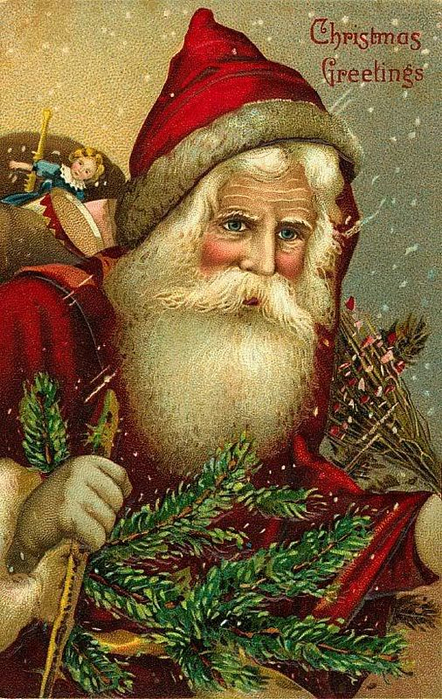 Red Santa Christmas Greetings (442x700, 479Kb)