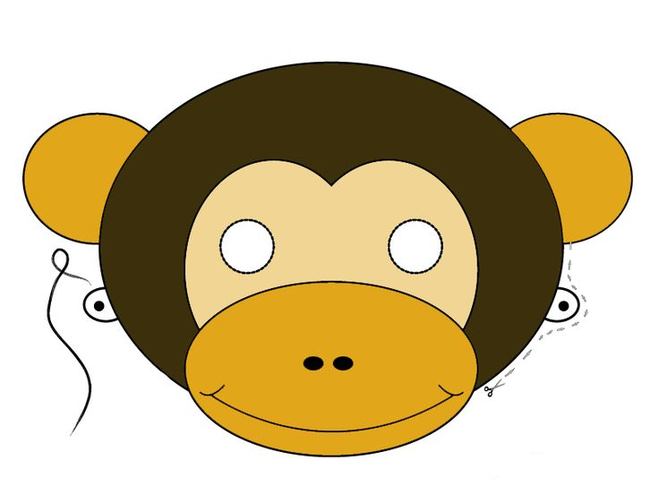 Маска обезьяны из бумаги