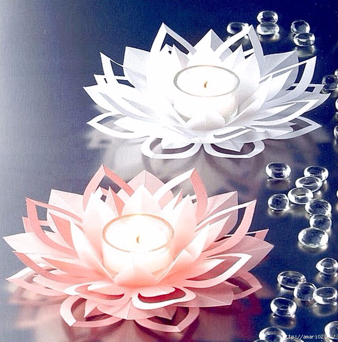 Как сделать лотос из бумаги - Цветы из бумаги - How To Make an Origami Lotus Flower