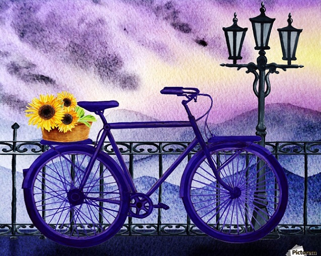 Bicycle And Sunflowers (636x508, 430Kb)