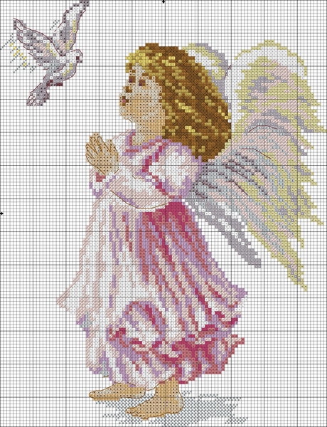 Ангелочек: схема вышивки крестом и приметы для будущих мам