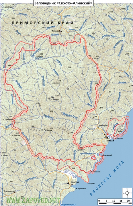 Сихотэ алинь на карте россии контурная карта