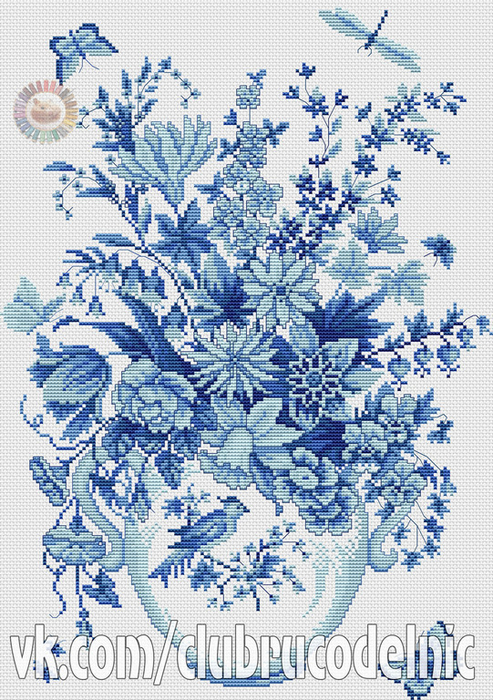 Blue Floral (493x700, 549Kb)