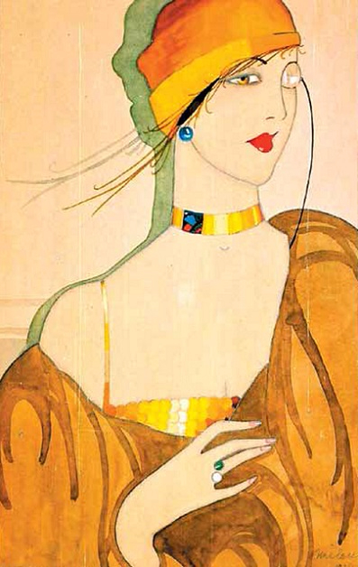 Dama sa monoklom, tempera na papiru, 1927 (397x628, 258Kb)